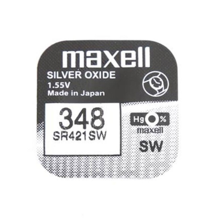 Maxell SR421SW silver oxide battery 348 (10-pack)