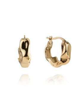Mockberg Wavy Bolded Small Gold Hoops MB0169