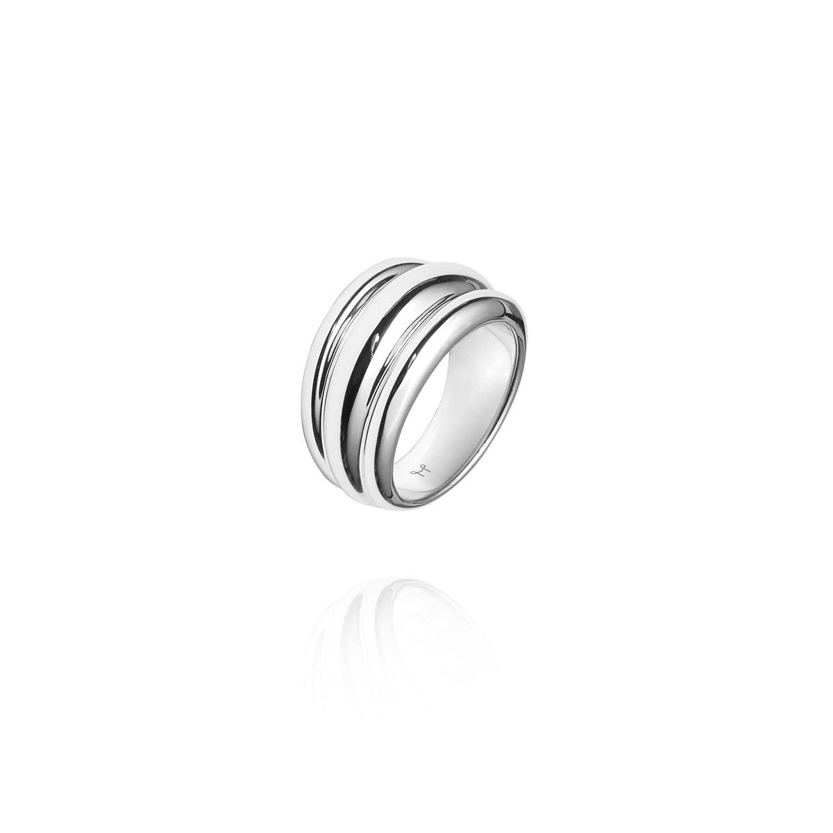 Mockberg Deco Ribbed Silver sormus #54 MB0685