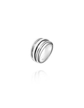 Mockberg Deco Ribbed Silver ring