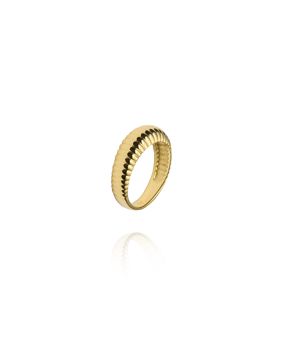 Mockberg Retro Ribbed Gold ring