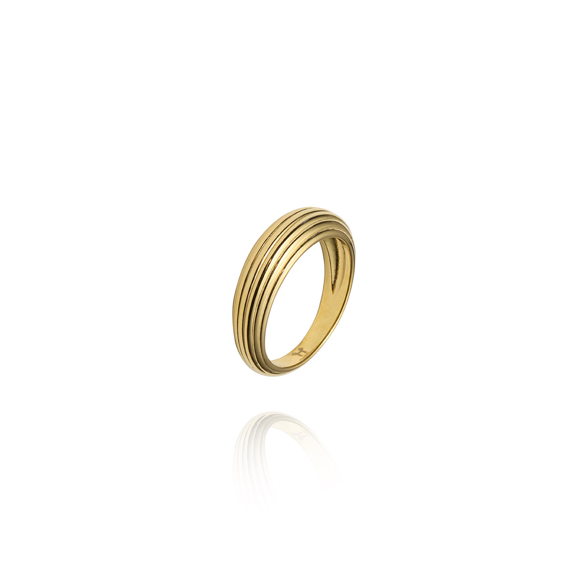 Mockberg Edge Ribbed Gold sormus #56 MB0704