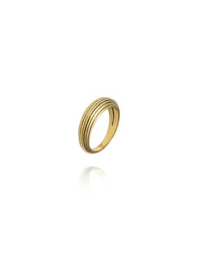 Mockberg Edge Ribbed Gold ring