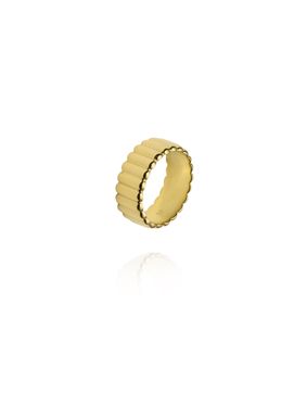 Mockberg Chic Ribbed Gold ring