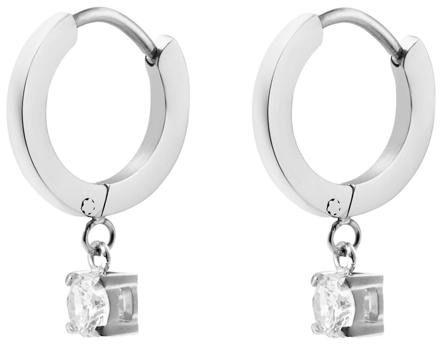 Mockberg Jolie Silver Hoops White MB0827