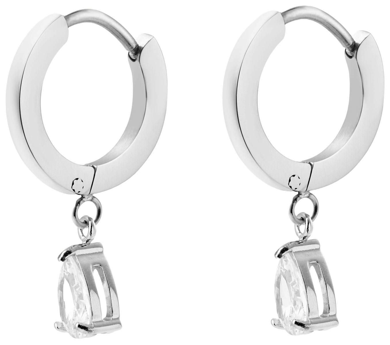 Mockberg Belle Silver Hoops White MB0841