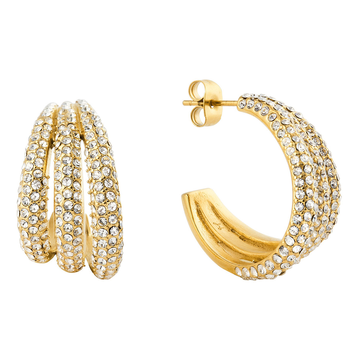 Mockberg x Kenza Aurelia golden steel earrings MB1849