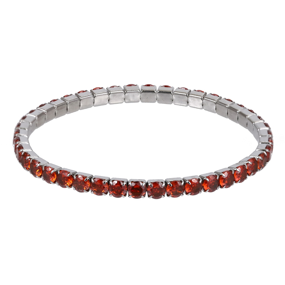 Lykka Trend stretch tennis bracelet red zirconia 16.5cm