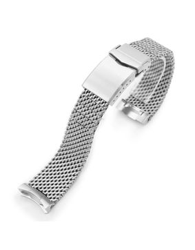 MiLTAT Curved End Massy Mesh watch band for Seiko SKX MC221820B006B