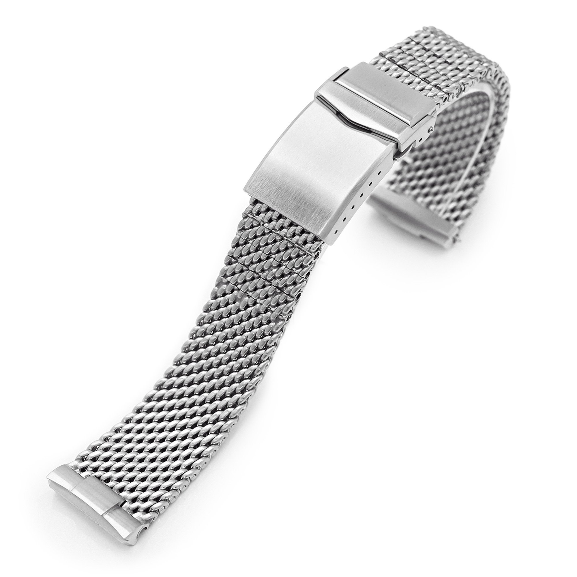 MiLTAT Curved End Massy Mesh watch band for Seiko Turtle