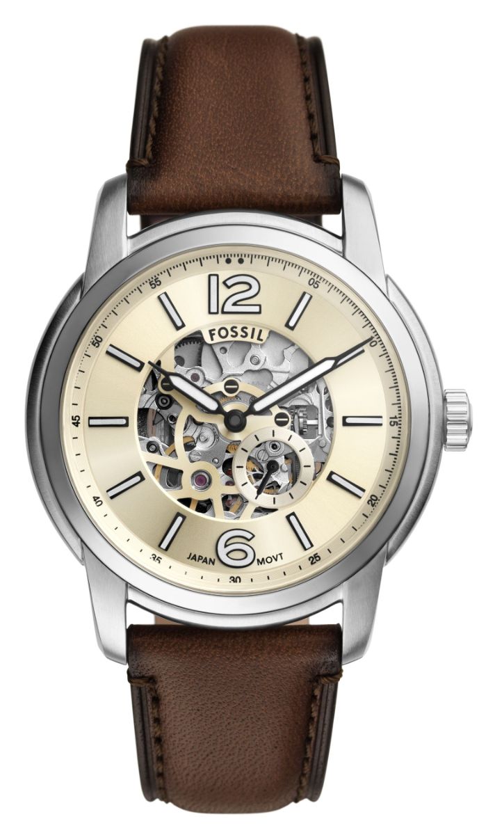 Fossil Heritage Beige Gold Brown Leather ME3264 