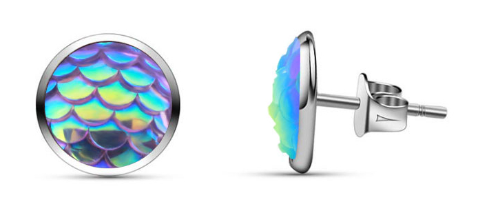 Hopeapuro wawe 8 mm earrings