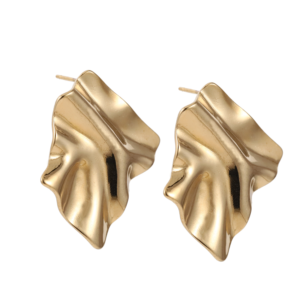 Lykka Strong gold-plated wave steel earrings
