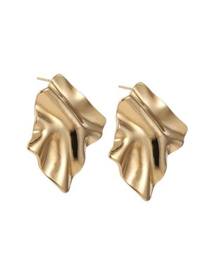 Lykken Trend gold-plated wave steel earrings