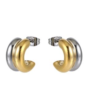 Lykken Trend two-tone steel hoop earrings
