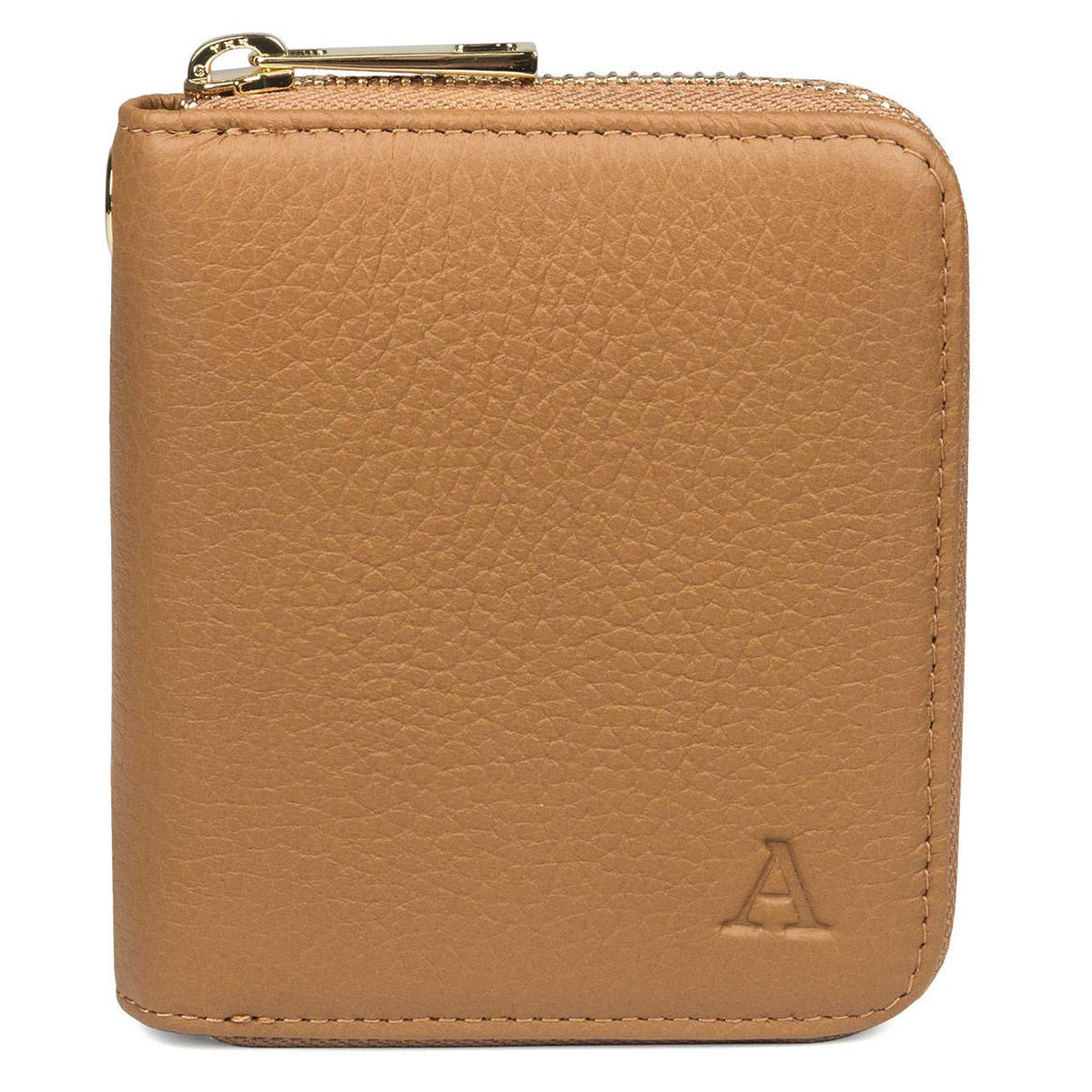 Aarni deer skin mini Clutch-wallet cognac/gold