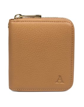 Aarni deer skin mini Clutch-wallet cognac/gold