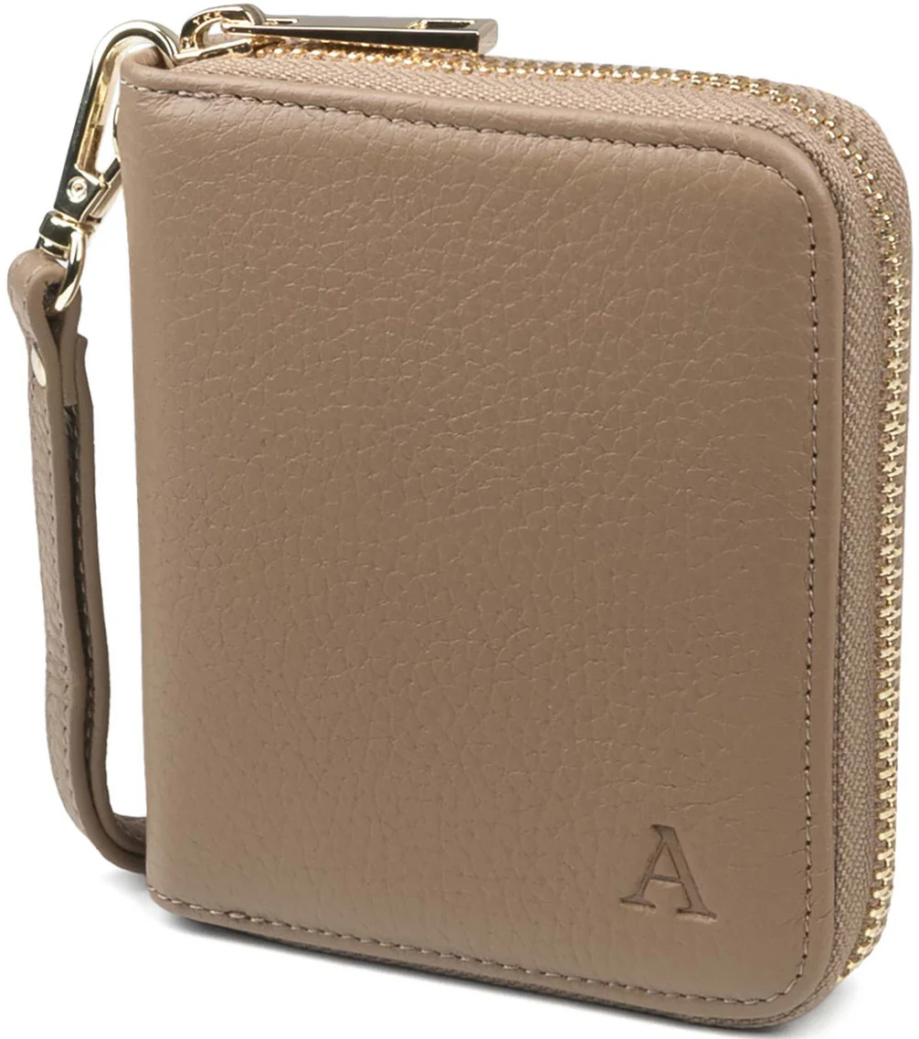 Aarni deer skin mini Clutch-wallet sand/silver