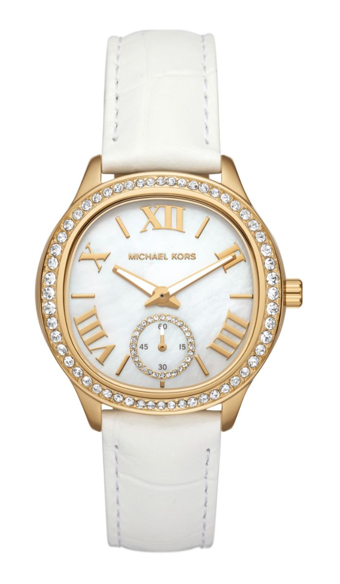 Michael Kors Sage Gold Tone White Croco leather MK4818 watchesonline