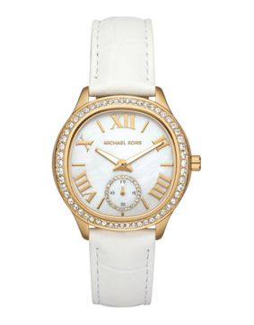 Michael Kors Sage Gold Tone White Croco leather MK4818