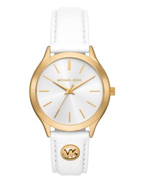 Michael Kors Slim Runway 3-hands gold white MK7466