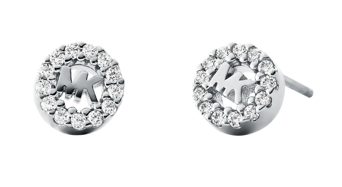 Michael Kors silver logoearrings MKC1033AN040