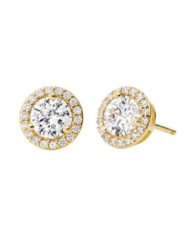 Michael Kors gold colored halo silver earrings MKC1035AN710