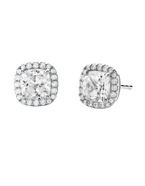 Michael Kors square halo silver earrings MKC1405AN040