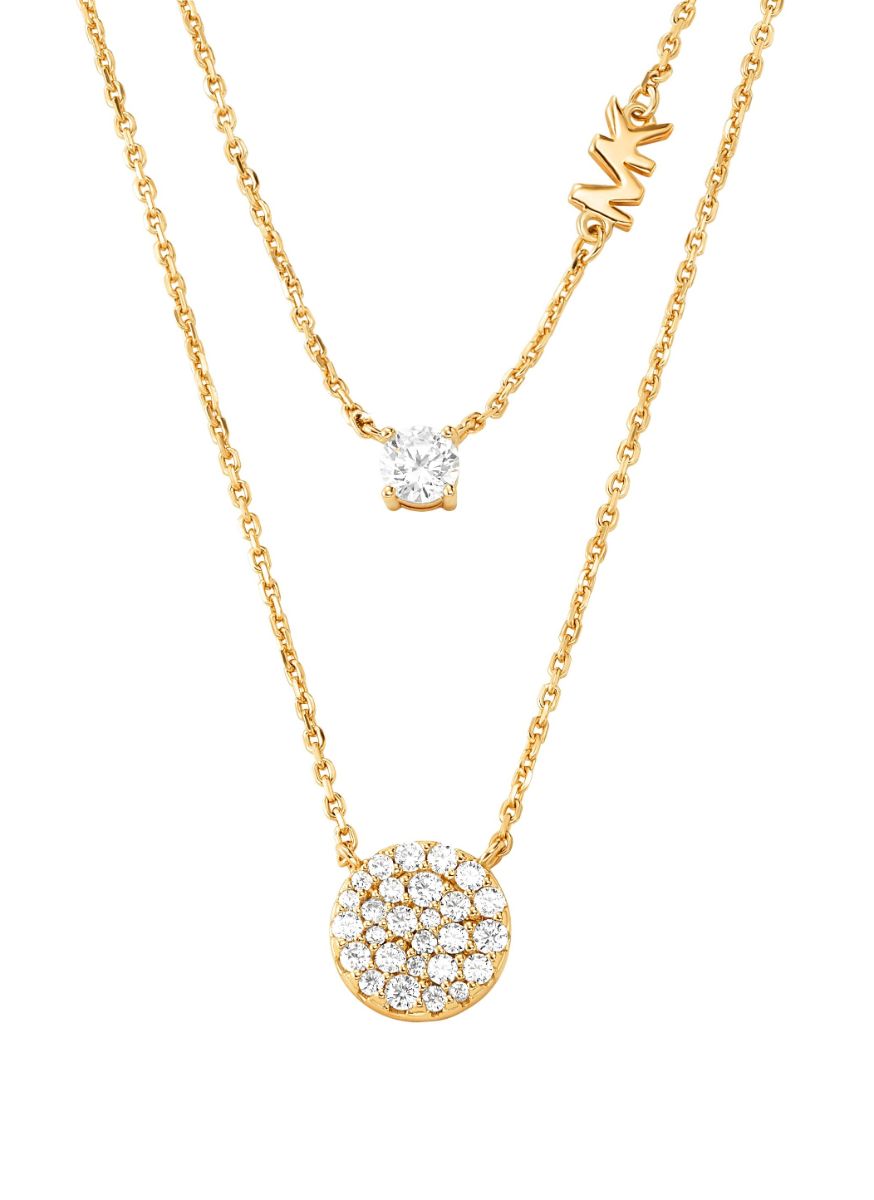 Michael Kors gold colored double silver necklace MKC1591AN710