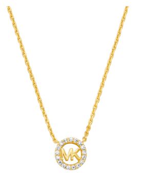 Michael Kors Premium 14-karat gold-plated MK silver necklace MKC1726CZ710