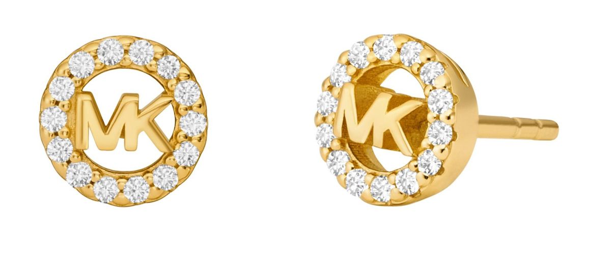 Michael Kors Premium 14-karat gold-plated MK silver earrings MKC1727CZ710