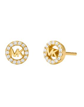 Michael Kors Premium 14-karat gold-plated MK silver earrings MKC1727CZ710