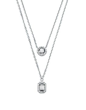 Michael Kors Brilliance double chain silver necklace MKC1745CZ040