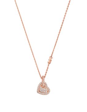 Michael Kors Love rose-gold colored silver heart necklace MKC1747CZ791