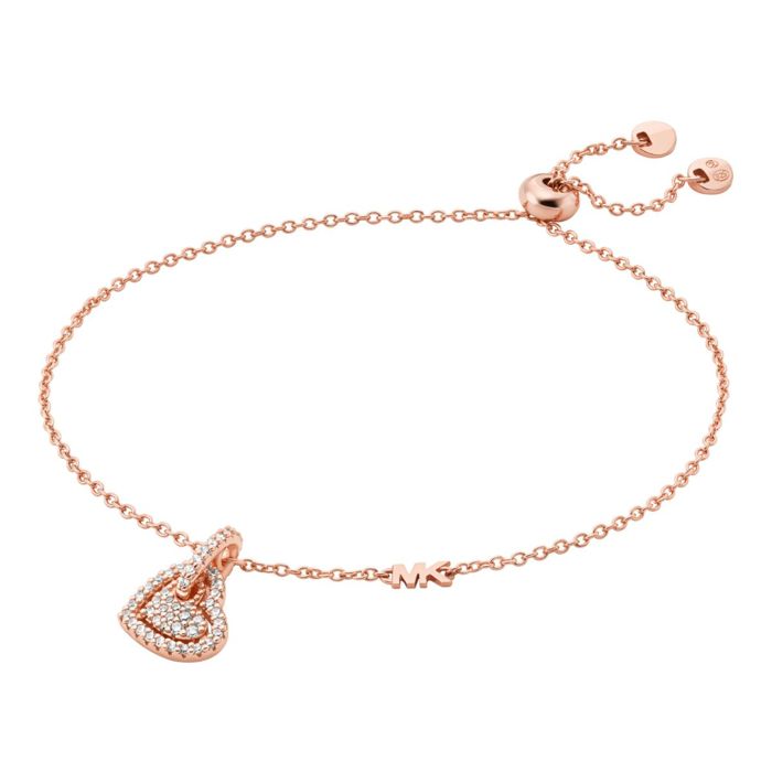 Michael Kors Love rose-gold colored silver heart bracelet