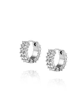 Mockberg Midnight Silver Hoops Medium MO528
