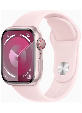 Apple Watch Series 9 GPS + Cellular 41mm Pink Aluminium Case with Light Pink Sport Band - S/M MRHY3KS/A