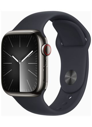 Apple Watch Series 9 GPS + Cellular 41mm Graphite Stainless Steel Case with Midnight Sport Band - S/M MRJ83KS/A