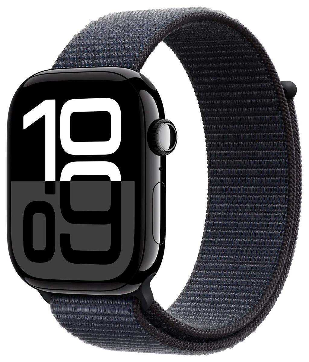Apple Watch Series 10 GPS 42mm Jet Black Aluminium Case with Ink Sport Loop MWWG3QN A watchesonline