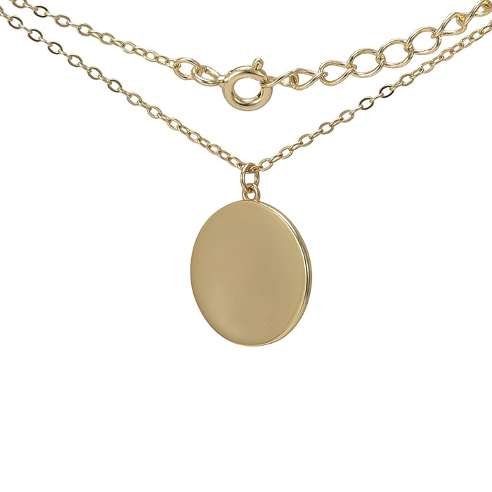 Lykken Casuals gold plated disc necklace 45 cm