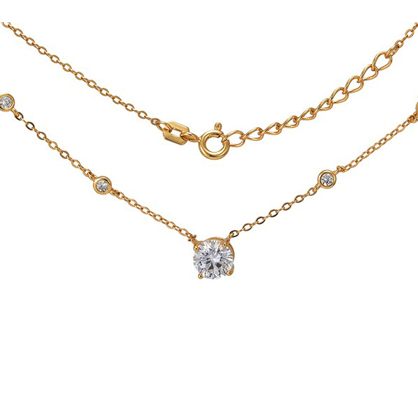 Lykken Casuals gold plated cubic zirconia necklace 45 cm