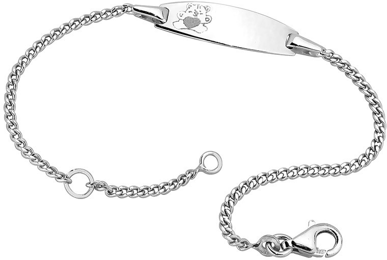 Lykka childrens teddy ID bracelet silver 