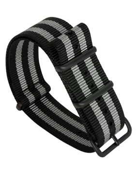 Tiera james Bond NATO-strap - black PVD buckle and loops