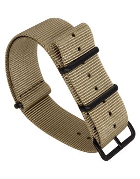 Tiera khaki NATO-strap - black PVD buckle and loops