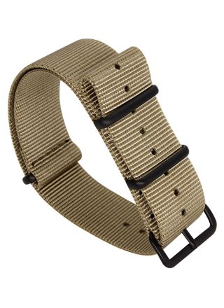 Tiera khaki NATO-strap - black PVD buckle and loops