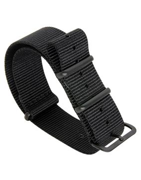 Tiera black NATO-strap - black PVD buckle and loops