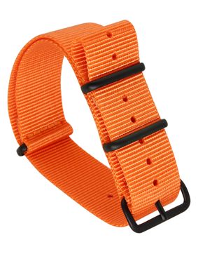Tiera orange NATO-strap - black PVD buckle and loops