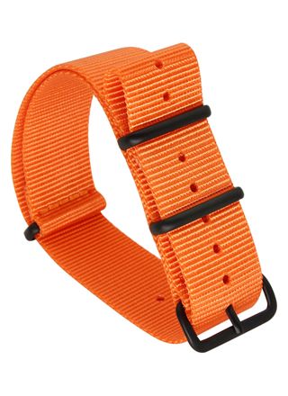 Tiera orange NATO-strap - black PVD buckle and loops