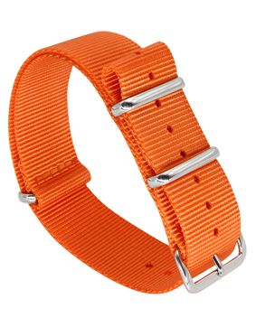 Tiera orange NATO-strap - polished steel buckle and loops