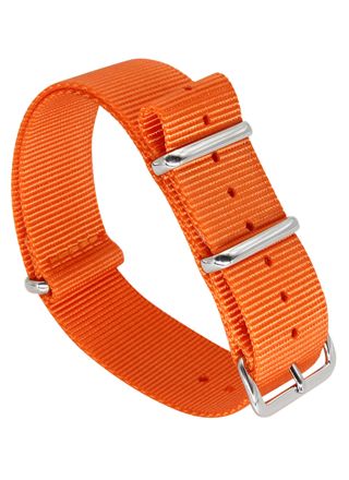 Tiera orange NATO-strap - polished steel buckle and loops
